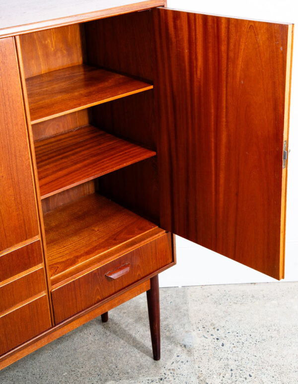Mid Century Danish Modern Credenza Sideboard Denmark Drawers Shelves Storage - Image 11
