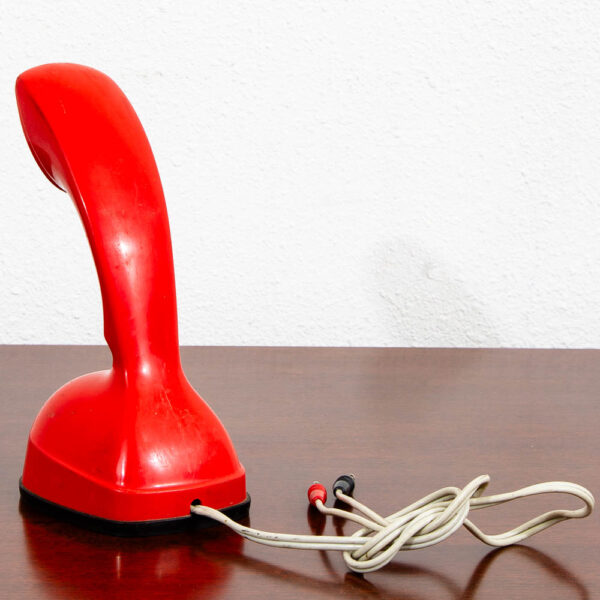 Mid Century Modern Vintage Swedish Red Cobra Ericofon Rotary Telephone Circa 1954 - Image 6