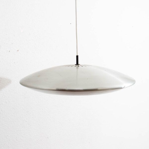 Mid Century Danish Modern Pendant Lamp Jo Hammerborg Fog & Menup Silver 2 light
