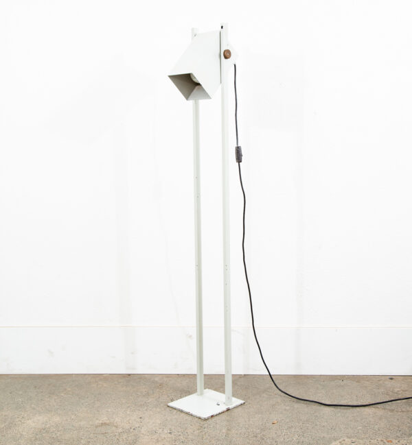 Mid century Modern Floor Lamp White Adjustable Square Vintage Cubist Denmark