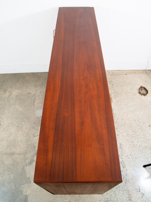 Mid Century Danish Modern Credenza Highboard Teak Sliding Doors Rosewood Bar Mcm - Image 4