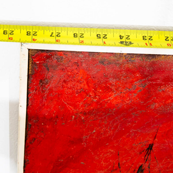 Mid Century Modern Danish Original Boats at Sea Oil Painting Abstract Red Black - Image 11