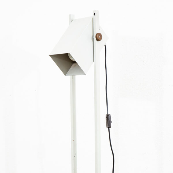 Mid century Modern Floor Lamp White Adjustable Square Vintage Cubist Denmark - Image 7