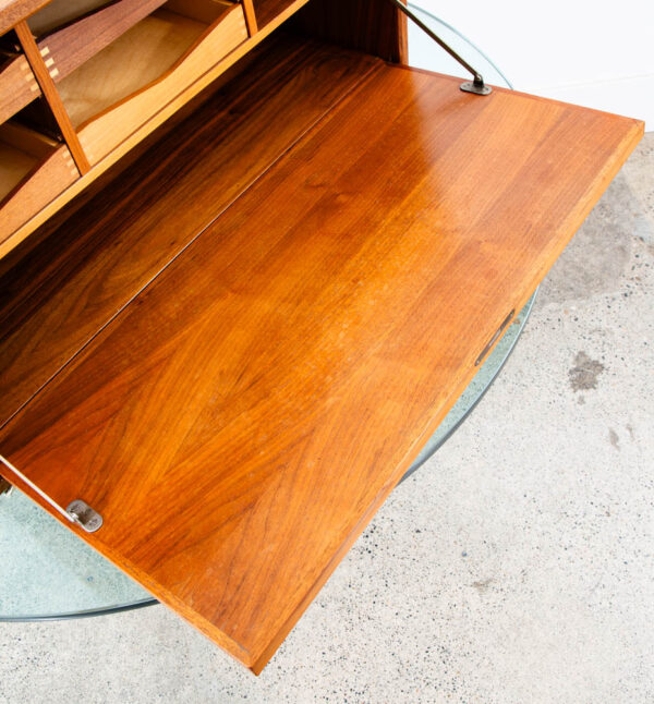 Mid Century Danish Modern Wall Unit Cabinet Drop Down Teak Mcm Cado Royal Lock - Image 11