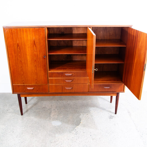 Mid Century Danish Modern Credenza Sideboard Denmark Drawers Shelves Storage - Image 5