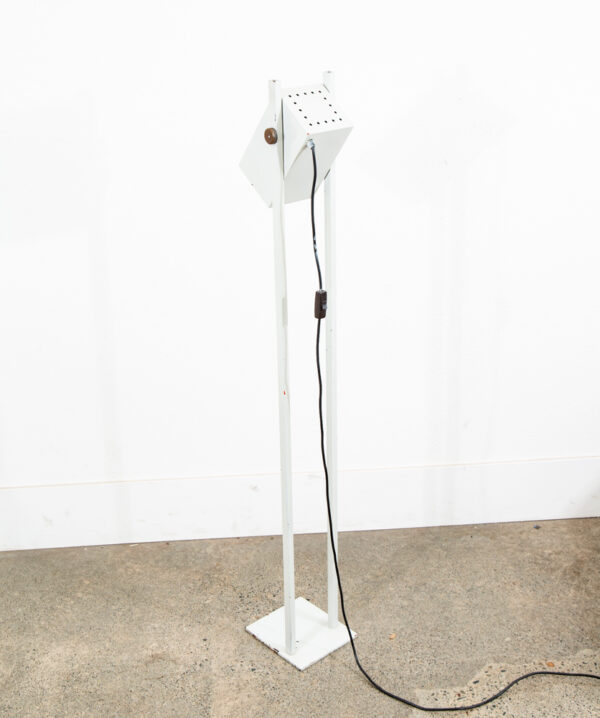 Mid century Modern Floor Lamp White Adjustable Square Vintage Cubist Denmark - Image 3