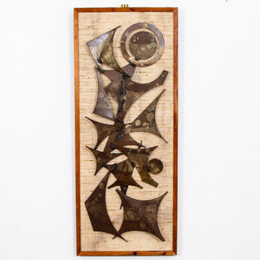 Mid Century Modern Wall Art Metal Works Abstract Expressionist Shapes Framed