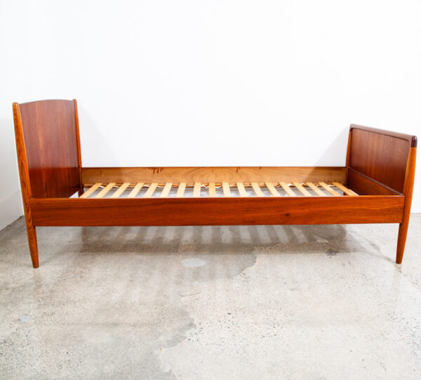 Mid Century Danish Modern Bed Frame Sm Single Teak Oak Denmark Cane Mobler Mcm - Image 3