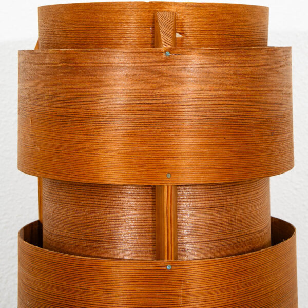 Vintage Mid Century Modern Floor Lamp Hans-Agne Jakobsson Pine Wood Sweden 1970 - Image 11