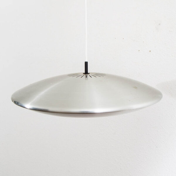 Mid Century Danish Modern Pendant Lamp Jo Hammerborg Fog & Menup Silver 2 light - Image 6