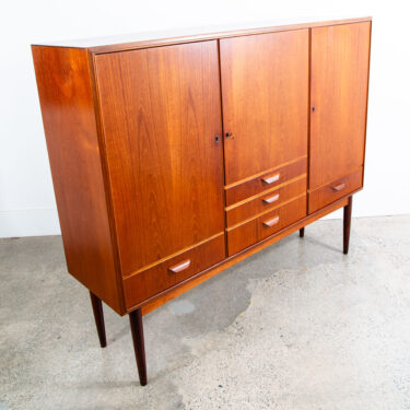 Mid Century Danish Modern Credenza Sideboard Denmark Drawers Shelves Storage