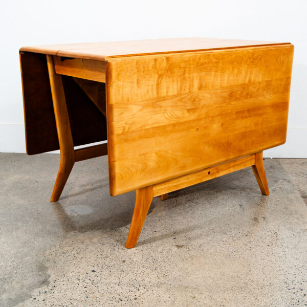 Mid Century Modern Dining Table Solid Maple Gate Leg Drop Heywood Wakefield Leaf - Image 5