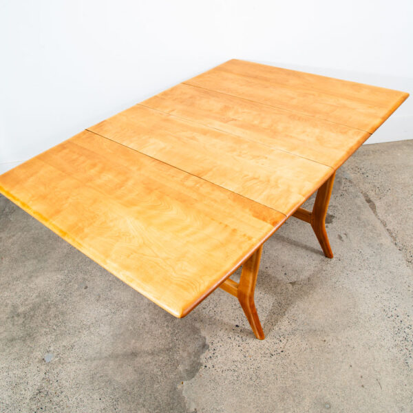 Mid Century Modern Dining Table Solid Maple Gate Leg Drop Heywood Wakefield Leaf - Image 7