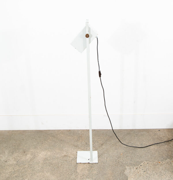 Mid century Modern Floor Lamp White Adjustable Square Vintage Cubist Denmark - Image 2