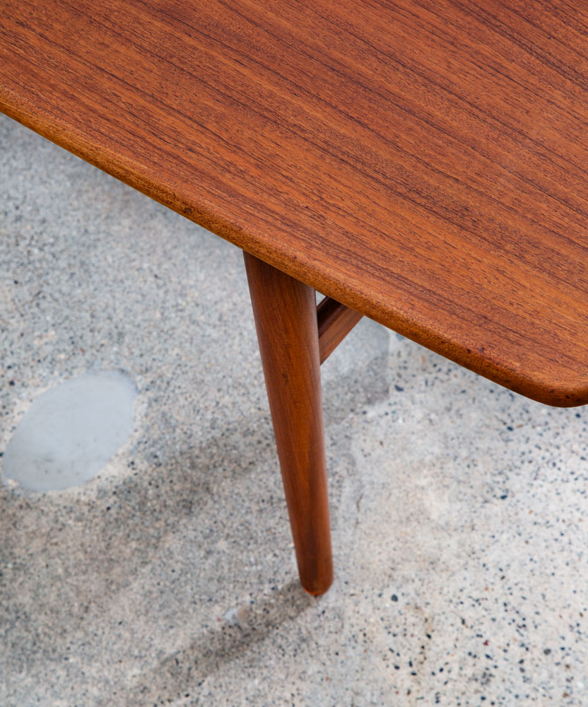 Mid Century Danish Modern Coffee Table Solid Teak Denmark Surfboard Shelf Mcm M - Image 7