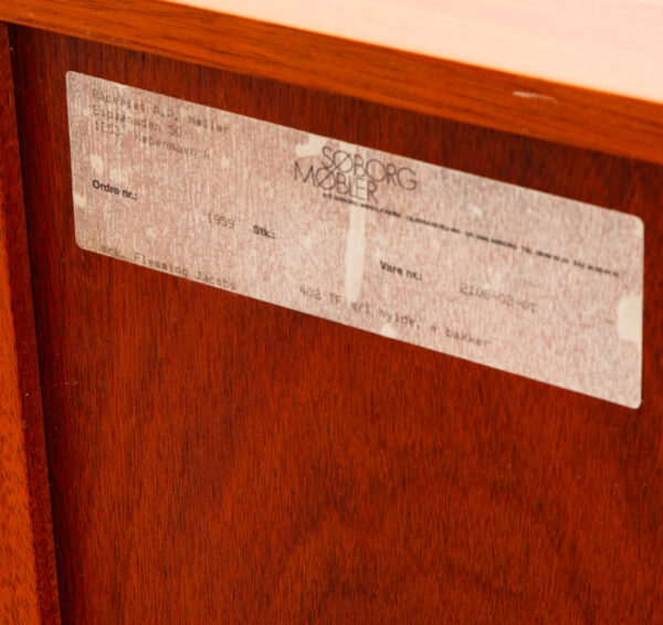 Mid Century Modern Compact Credenza Cabinet Solid Mahogany Soborg 16 Drawers Mcm - Image 12