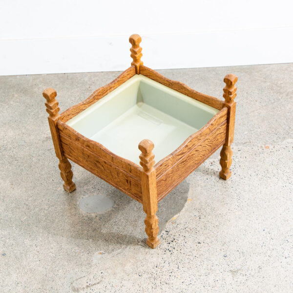 Mid Century Danish Modern Planter Oak Denmark Window Outdoor / Indoor Square Mcm - Image 8