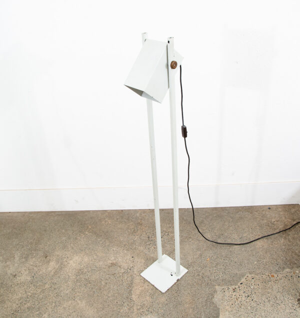 Mid century Modern Floor Lamp White Adjustable Square Vintage Cubist Denmark - Image 11