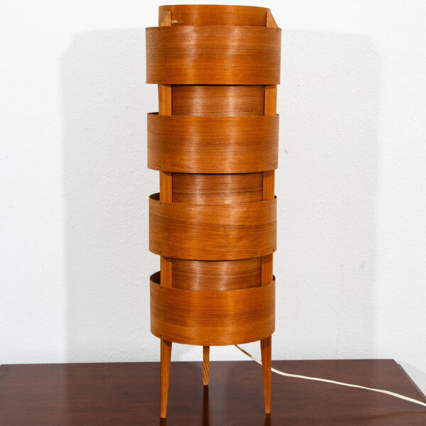 Vintage Mid Century Modern Floor Lamp Hans-Agne Jakobsson Pine Wood Sweden 1970