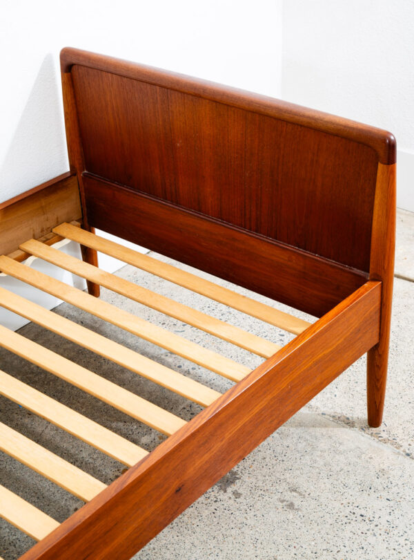 Mid Century Danish Modern Bed Frame Sm Single Teak Oak Denmark Cane Mobler Mcm - Image 11