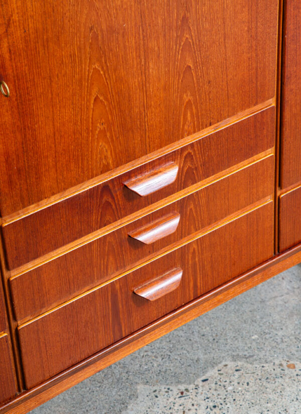Mid Century Danish Modern Credenza Sideboard Denmark Drawers Shelves Storage - Image 12