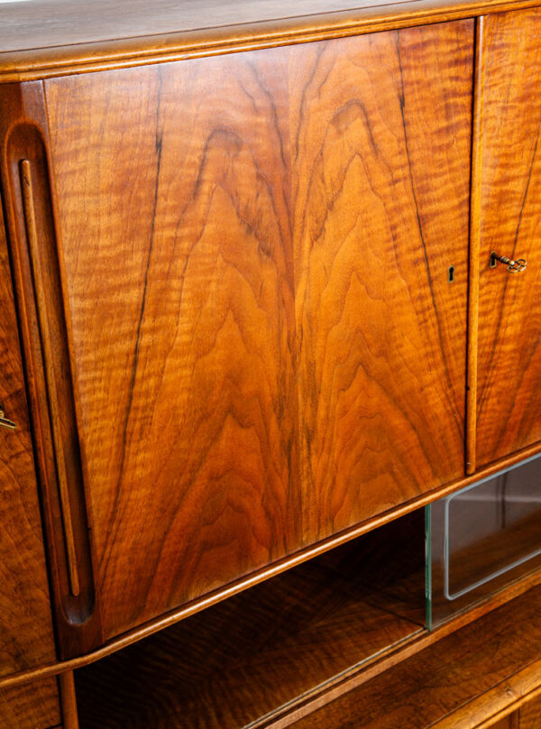 Mid Century Danish Modern Credenza Sideboard Walnut Locking 12 Drawers Cabinet - Image 7