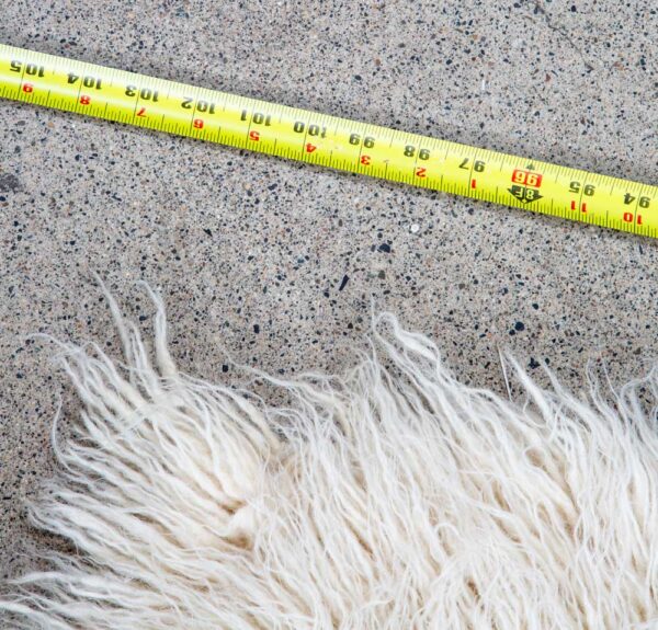 Mid Century Modern Shag Rug Wool White Canvas 102x70 In. Wool Vintage Retro Mcm - Image 8