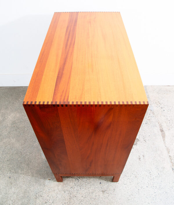 Mid Century Modern Compact Credenza Cabinet Solid Mahogany Soborg 16 Drawers Mcm - Image 6