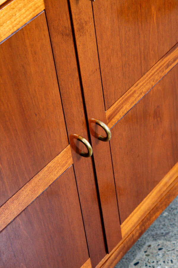 Mid Century Modern Compact Credenza Cabinet Solid Mahogany Soborg 16 Drawers Mcm - Image 8