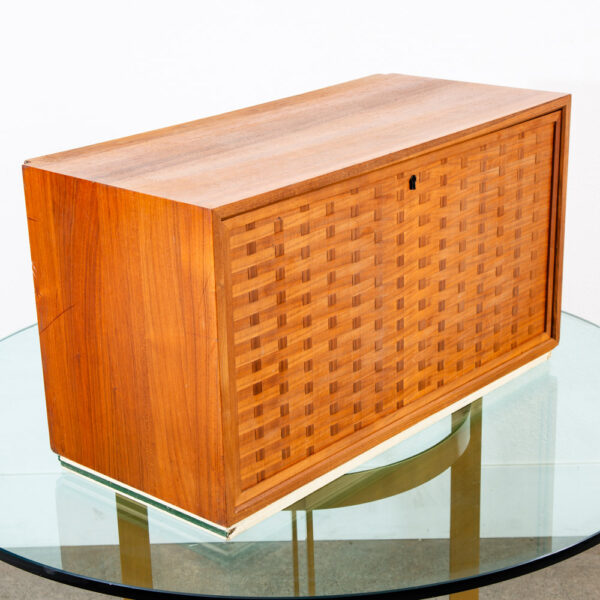 Mid Century Danish Modern Wall Unit Cabinet Drop Down Teak Mcm Cado Royal Lock