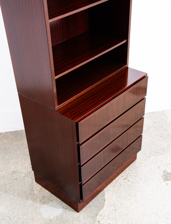 Mid Century Danish Modern Bookshelf Cabinet Mahogany 4 Drawers Omann Jun Vintage - Image 10