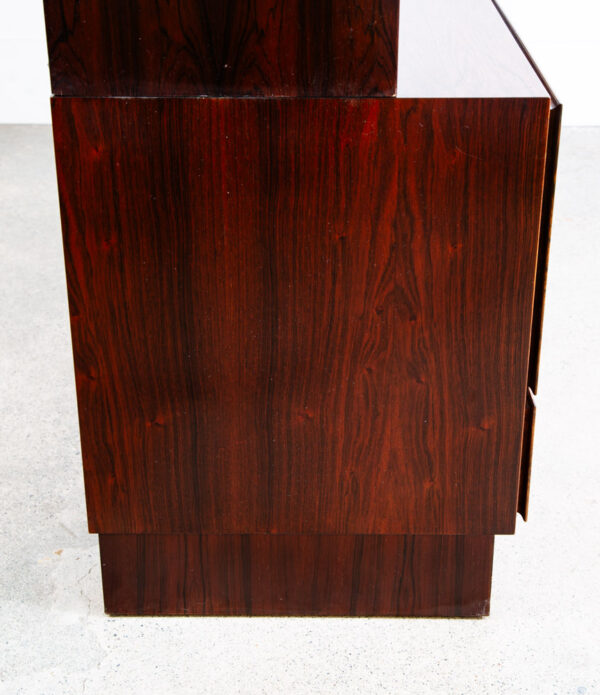 Mid Century Danish Modern Bookshelf Cabinet Rosewood Drawers Omann Jun Drawers - Image 4