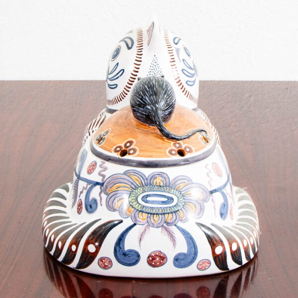 Mid Century Modern Cookie Porcelain Jar Art Pottery Cat Mouse Estrela Conimbriga - Image 4