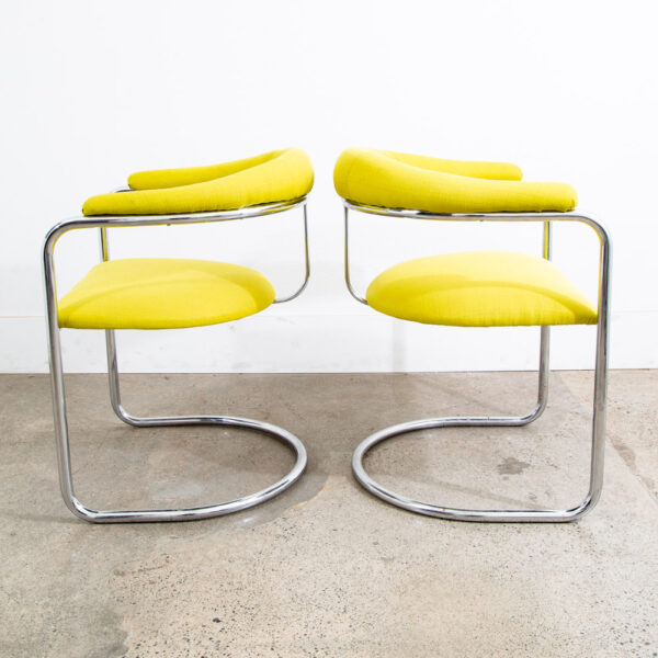 Mid Century Modern Armchair Chair Set 4 Thonet SS33 Anton Lorenz Round Green Mcm - Image 4