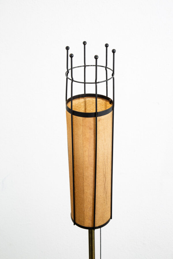 Mid Century Modern Floor Lamp Table Light lighting Black Brass Round Gold Mcm - Image 7