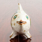 Mid Century Modern Studio Fired Ceramic Fish Green Blue Scales White Decoration - Image 3