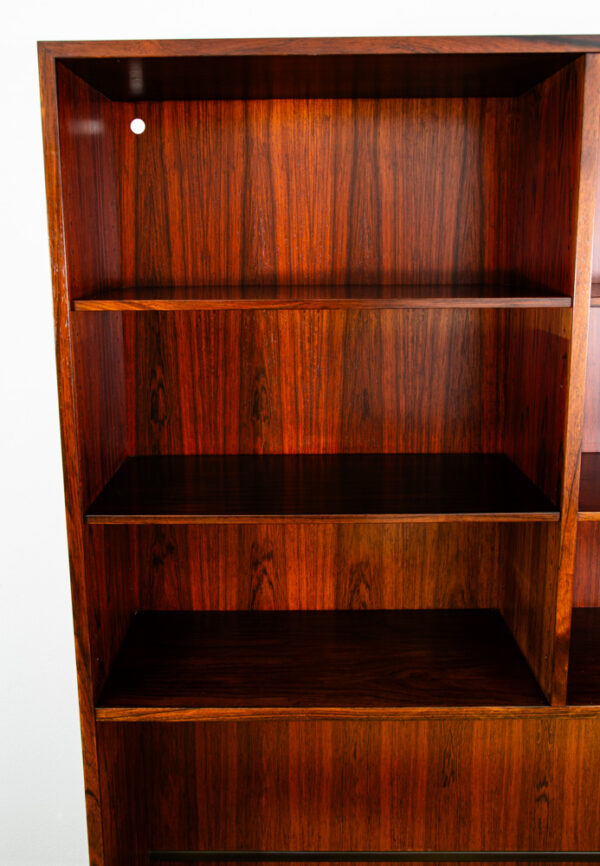 Mid Century Danish Modern Bookshelf Cabinet Rosewood Drawers Omann Jun Drawers - Image 10