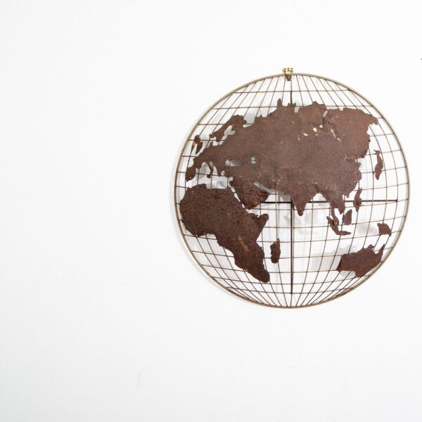 Mid Century Modern Wall Hanging Relief World Globe Curtis Jere Art Earth 2 Piece - Image 11