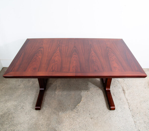 Mid Century Danish Modern Dining Table Rosewood Rectangular Skovby Extension x2 - Image 3