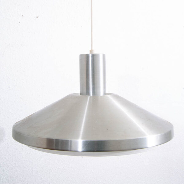 Mid Century Danish Modern Saucer Pendant Lamp in Sliver Finish Single Ceiling Light