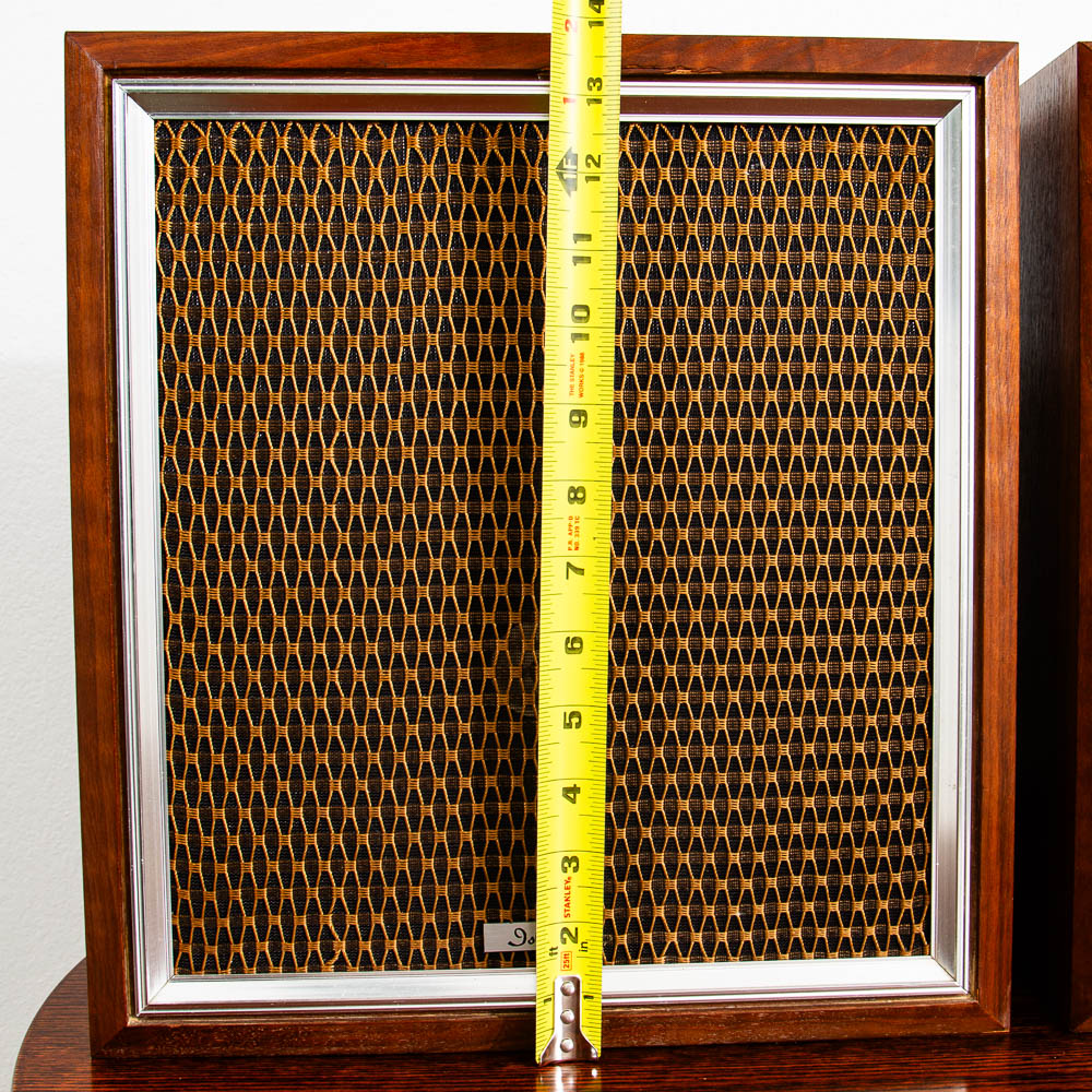 Mid Century Danish Modern Speakers Set Pair Teak Veneer Bookshelf Speakers MCM - Image 8