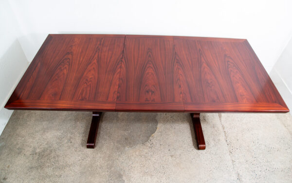 Mid Century Danish Modern Dining Table Rosewood Rectangular Skovby Extension x2 - Image 5