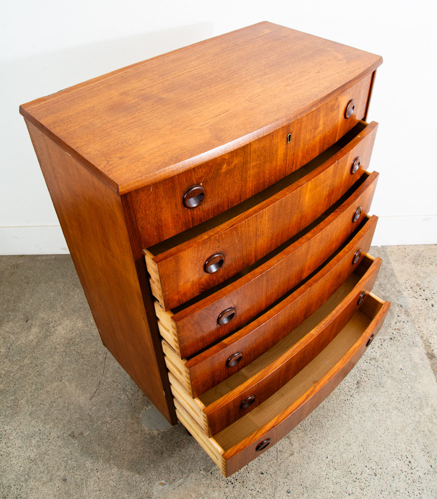 Mid Century Danish Modern Highboy Dresser 6 Drawer Teak Eyelid Kai Kristiansen - Image 7