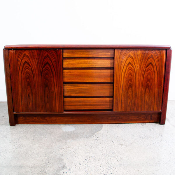 Mid Century Danish Modern Credenza Sideboard Cabinet Rosewood Skovby Drawers Mcm - Image 2