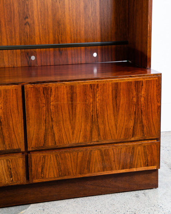 Mid Century Danish Modern Bookshelf Cabinet Rosewood Drawers Omann Jun Drawers - Image 12