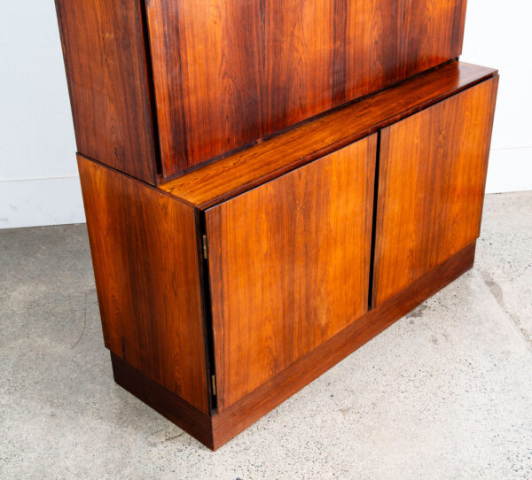 Mid Century Danish Modern Bookshelf Cabinet Rosewood Drawers Omann Jun Drop Leaf - Image 12