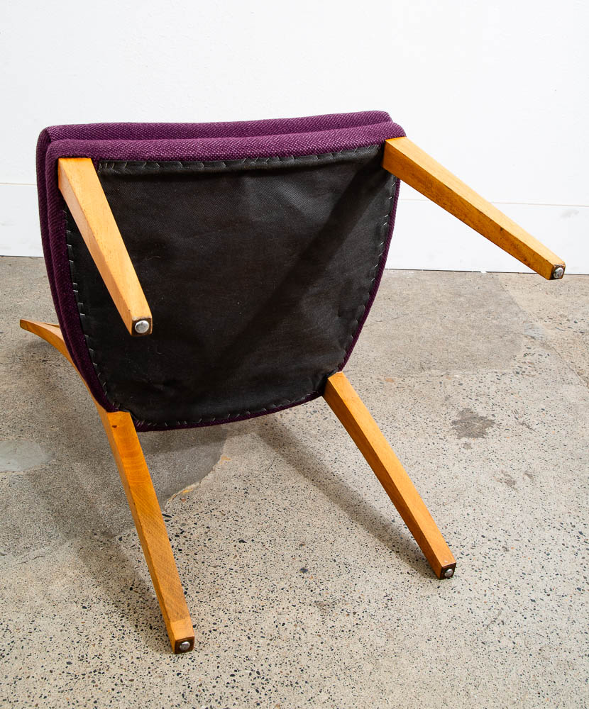 Mid Century Modern Dining Chairs Set 6 X Back Paul Frankl Purple Brown Saltman - Image 12