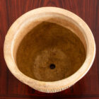 Mid Century Modern Planter White Matte Tan Medium Rough Textured Ceramic Pot - Image 6