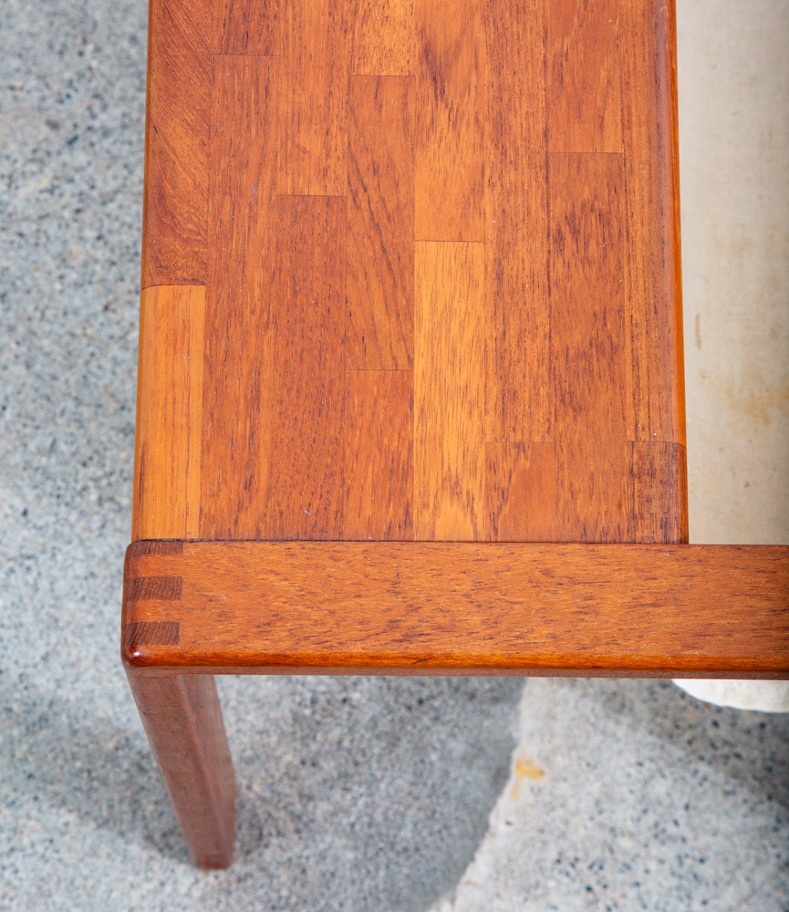 Mid Century Modern Magazine Rack Side Table Vintage Danish Canvas Sling Teak Mcm - Image 10