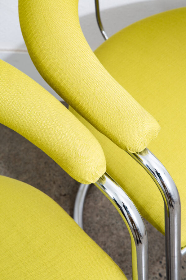 Mid Century Modern Armchair Chair Set 4 Thonet SS33 Anton Lorenz Round Green Mcm - Image 8